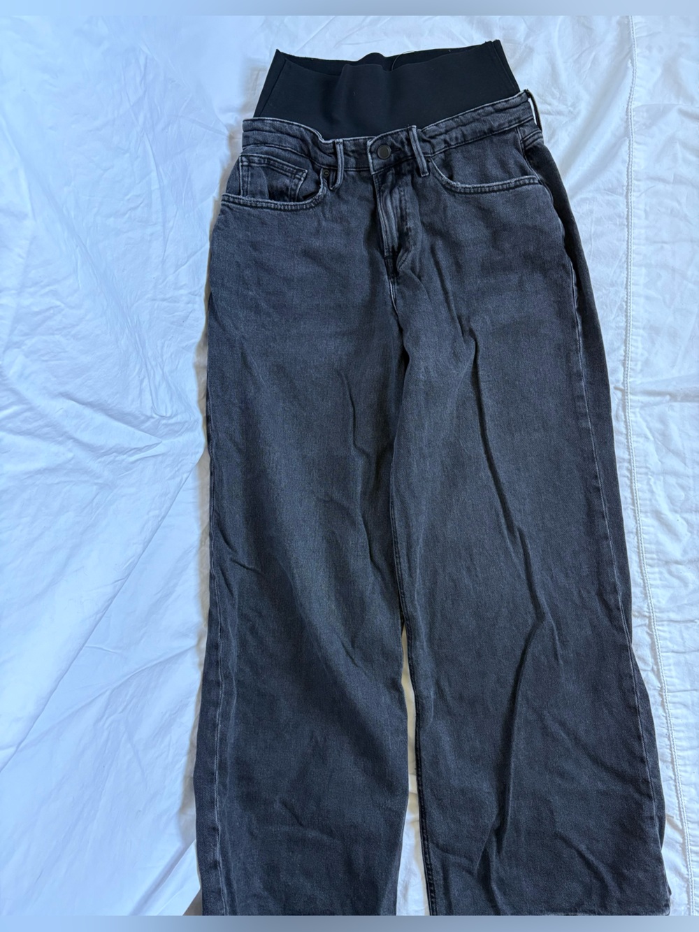 Good American Wide Leg Solution Jeans Black Compression estimated size 29